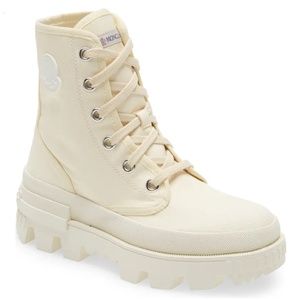 NIB $695 Moncler Pyla Water Repellent Bootie (Women) in White!